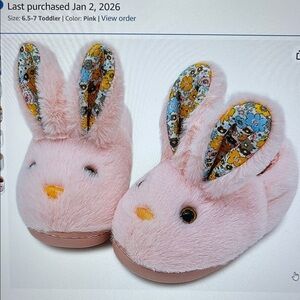 Cozy Pink Bunny Kids Slippers